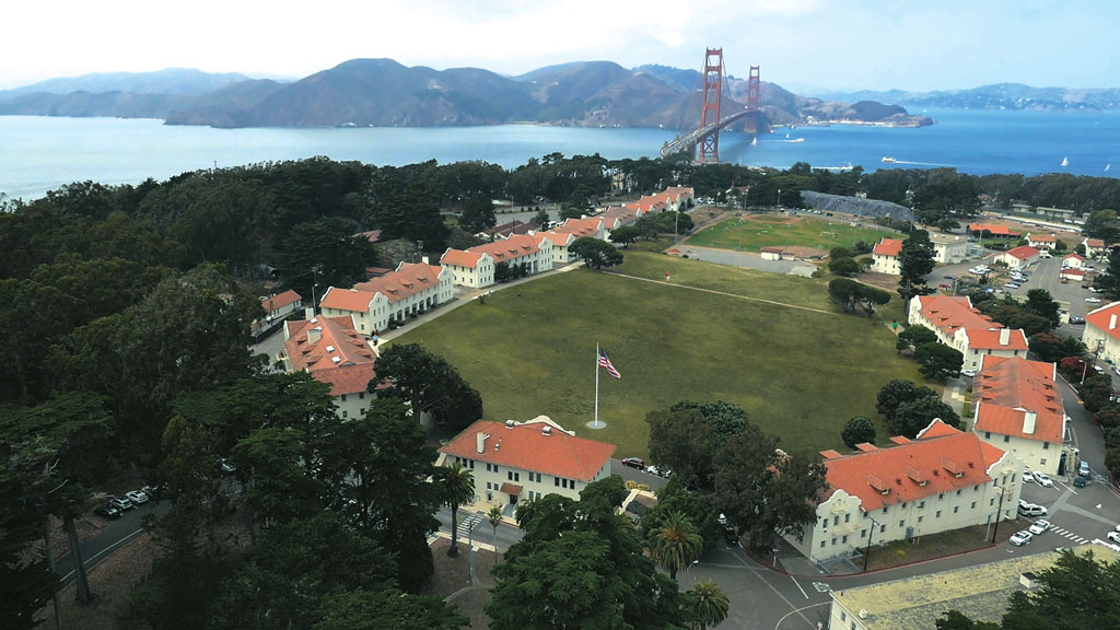 Arial photo of the Presidio in San Francisco