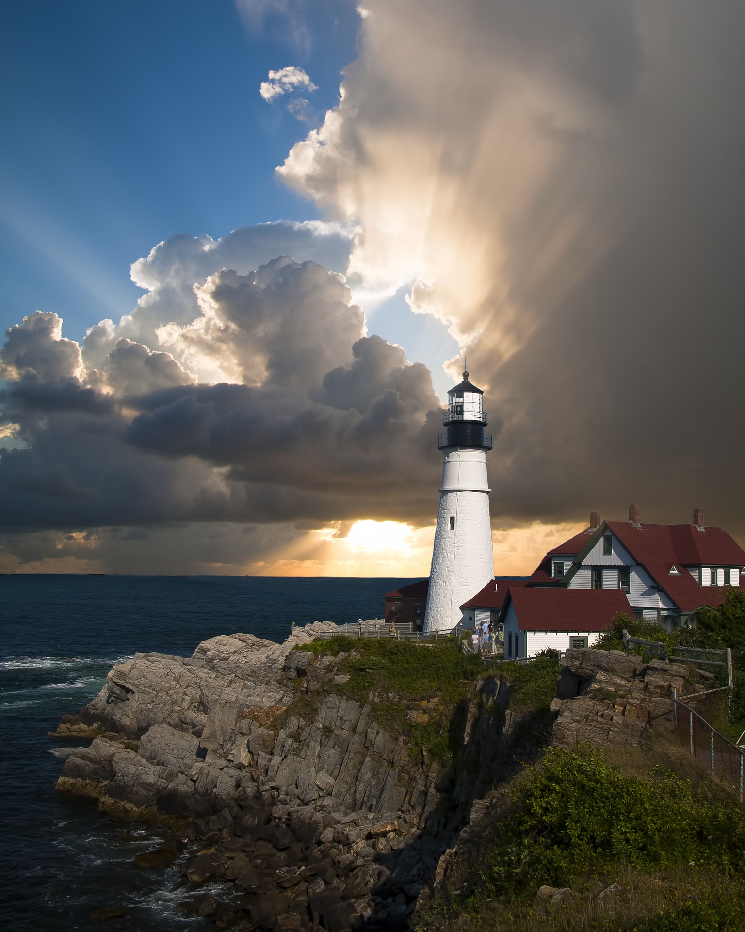 Landscape photo of a New England lighthouse